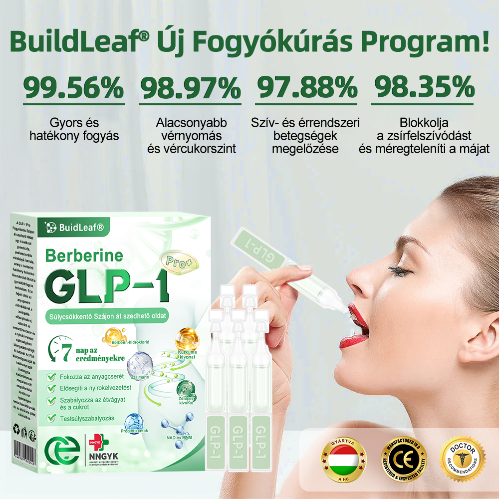 🌹 Klinikai kutatásokkal igazolt | A BuildLeaf® Berberine GLP-1 Pro Súlycsökkentő Szájon át szedhető oldat segíthet a makacs súlytöbblet, anyagcsere- és energiaproblémák kezelésében, támogatva a jobb közérzetet és vitalitást