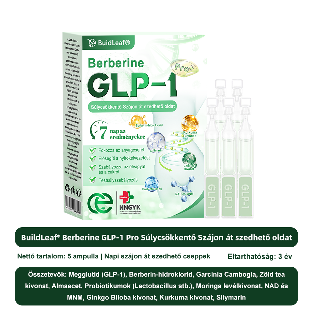 🌹 Klinikai kutatásokkal igazolt | A BuildLeaf® Berberine GLP-1 Pro Súlycsökkentő Szájon át szedhető oldat segíthet a makacs súlytöbblet, anyagcsere- és energiaproblémák kezelésében, támogatva a jobb közérzetet és vitalitást