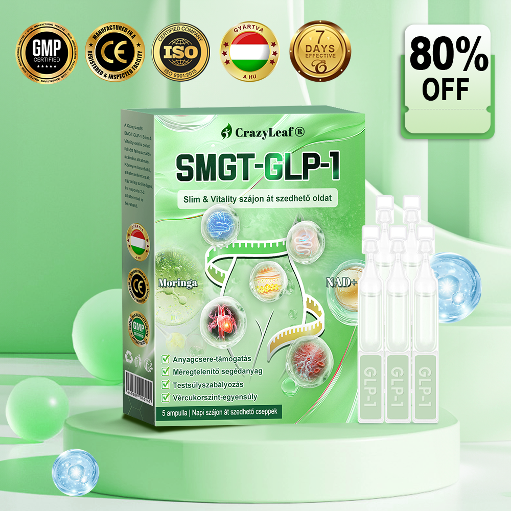 🏥Klinikailag igazolt | CrazyLeaf® SMGT-GLP-1 Slim & Vitality – orális megoldás makacs súly, vérnyomás, cukor, zsírmáj, ízületi fájdalom, fáradtság, alacsony energia és megereszkedett bőr ellen. Jobb egészség, több energia!
